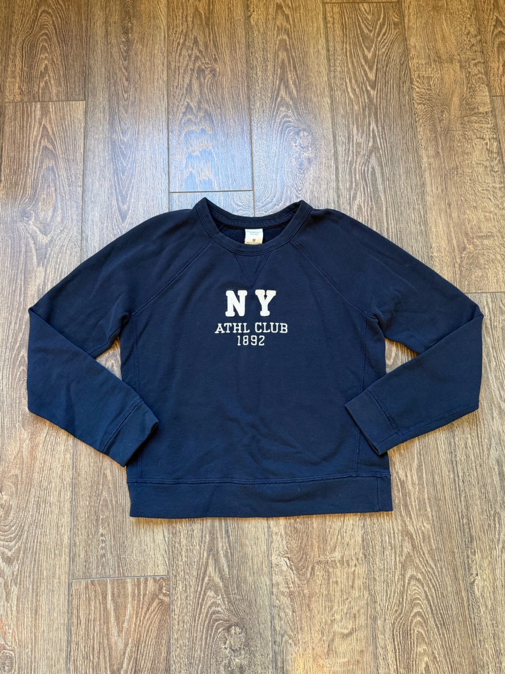 Abercrombie & Fitch Crewneck NY ATHL CLUB - Navy Blue - Sweatshirt - Vintage